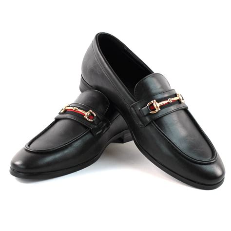 versace collection black leather metal rivets strap loafer shoes